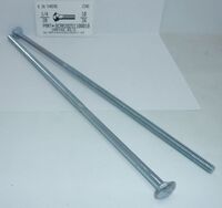 1/4-20X10 CARRIAGE BOLT 6" THREAD A307 STEEL ZINC PLATED