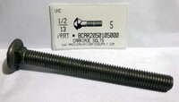 1/2-13X5 CARRIAGE BOLT FULLY THREADED A307 STEEL PLAIN