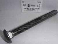 5/8-11X6-1/2 CARRIAGE BOLT 6"THREAD A307 STEEL PLAIN