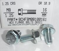 M8-1.25X16MM HEX FLANGE HEAD CAP SCREW 10.9 STEEL ZINC PLATED D6921