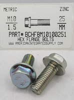 M10-1.50X25MM HEX FLANGE HEAD CAP SCREW 10.9 STEEL ZINC PLATED D6921