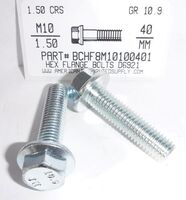 M10-1.50X40MM HEX FLANGE SCREW 10.9 STEEL ZINC PLATED D6921