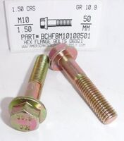 M10-1.50X50MM HEX FLANGE HEAD CAP SCREW 10.9 STEEL ZINC PLATED D6921