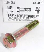 M10-1.50X60MM HEX FLANGE SCREW 10.9 STEEL ZINC PLATED D6921