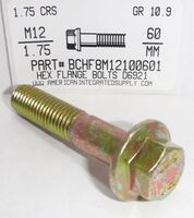 M12-1.75X60MM HEX FLANGE HEAD CAP SCREW 10.9 STEEL ZINC PLATED D6921