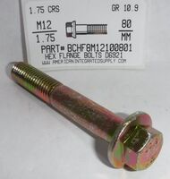 M12-1.75X80MM HEX FLANGE HEAD CAP SCREW 10.9 STEEL ZINC PLATED D6921