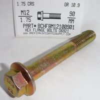 M12-1.75X90MM HEX FLANGE HEAD CAP SCREW 10.9 STEEL ZINC PLATED D6921