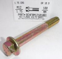 M12-1.75X100MM HEX FLANGE HEAD CAP SCREW 10.9 STEEL ZINC PLATED D6921