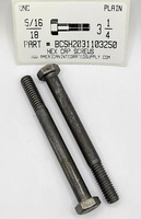5/16-18X3-1/4 HEX HEAD CAP SCREW GRADE 2 STEEL PLAIN (DISCONTINUED)