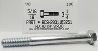 5/16-18X3-1/4 HEX HEAD CAP SCREW GRADE 2 STEEL ZINC PLATED (DISCONTINUED)