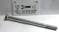 5/16-18X4-1/2 HEX HEAD CAP SCREW GRADE 2 ZINC PLATED (DISCONTINUED)