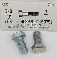 3/8-16X3/4 HEX HEAD CAP SCREW GRADE 2 STEEL ZINC PLATED (DISCONTINUED)