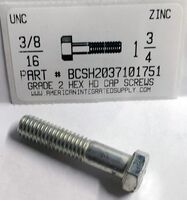 3/8-16X1-3/4 HEX HEAD CAP SCREW GRADE 2 STEEL ZINC PLATED (DISCONTINUED)