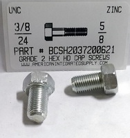3/8-24X5/8 HEX HEAD CAP SCREW GRADE 2 STEEL ZINC PLATED (DISCONTINUED)