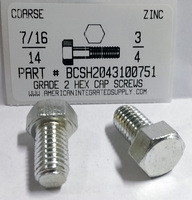 7/16-14X3/4 HEX HEAD CAP SCREW GRADE 2 STEEL ZINC PLATED (DISCONTINUED)