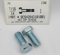 7/16-14X1 HEX HEAD CAP SCREW GRADE 2 STEEL ZINC PLATED (DISCONTINUED)