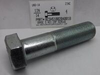 1-14X4 HEX HEAD CAP SCREW GRADE 5 STEEL ZINC PLATED