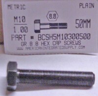 M10-1.00X50mm HEX HEAD CAP SCREW 8.8 STEEL PLAIN D961