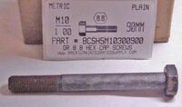 M10-1.00X90mm HEX HEAD CAP SCREW 8.8 STEEL PLAIN D960