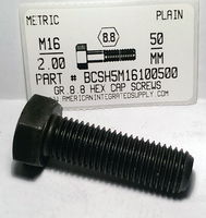 M16-2.00X50mm HEX HEAD CAP SCREW 8.8 STEEL PLAIN D933