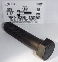 M16-1.50X70mm HEX HEAD CAP SCREW 8.8 STEEL PLAIN D960