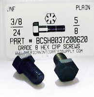 3/8-24X5/8 HEX HEAD CAP SCREW GRADE 8 STEEL PLAIN