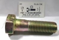 1-8X3-1/2 HEX HEAD CAP SCREW GRADE 8 STEEL YELLOW ZINC PLATED