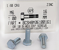 M6-1.00X16mm HEX HEAD CAP SCREW 10.9 STEEL ZINC D933