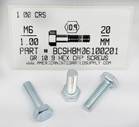 M6-1.00X20mm HEX HEAD CAP SCREW 10.9 STEEL ZINC D933