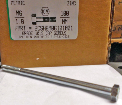 M6-1.00X100mm HEX HEAD CAP SCREW 10.9 STEEL ZINC D931