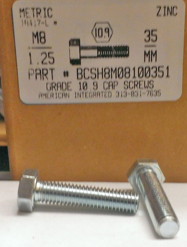 M8-1.25X35mm HEX HEAD CAP SCREW 10.9 STEEL ZINC D933