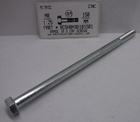 M8-1.25X150MM HEX HEAD CAP SCREW 10.9 STEEL ZINC D931