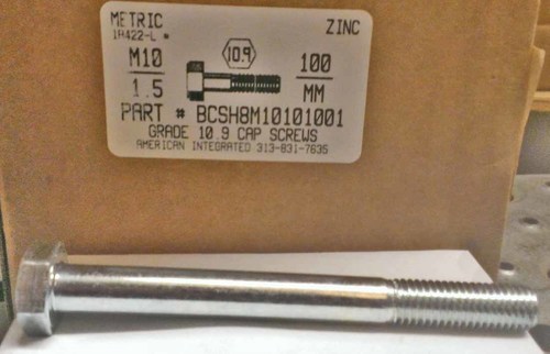M10-1.50X100mm HEX HEAD CAP SCREW 10.9 STEEL ZINC D931