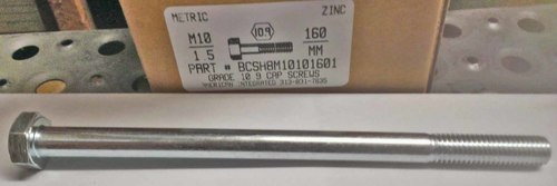 M10-1.50X160mm HEX HEAD CAP SCREW 10.9 STEEL ZINC D931