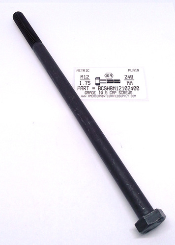 M12-1.75X240mm HEX HEAD CAP SCREW 10.9 STEEL PLAIN D931