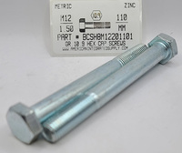 M12-1.50X110MM HEX HEAD CAP SCREW 10.9 STEEL ZINC D960