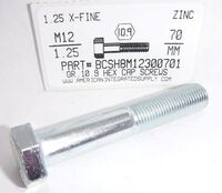 M12-1.25X70MM HEX HEAD CAP SCREW 10.9 STEEL ZINC D960