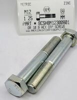 M12-1.25X80MM HEX HEAD CAP SCREW 10.9 STEEL ZINC D960