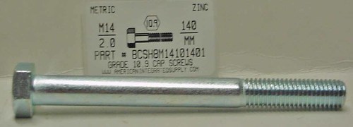 M14-2.00X140mm HEX HEAD CAP SCREW 10.9 STEEL ZINC D931