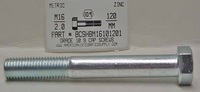 M16-2.00X120mm HEX HEAD CAP SCREW 10.9 STEEL ZINC D931
