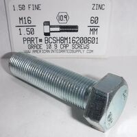 M16-1.50X60MM HEX HEAD CAP SCREW 10.9 STEEL ZINC D961