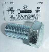 M20-2.50X40MM HEX HEAD CAP SCREW 10.9 STEEL ZINC D933