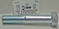 M20-2.50X110mm HEX HEAD CAP SCREW 10.9 STEEL ZINC D931