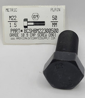 M22-1.50X50MM HEX HEAD CAP SCREW 10.9 STEEL PLAIN D961