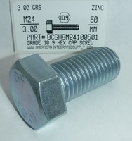 M24-3.00X50MM HEX HEAD CAP SCREW 10.9 STEEL ZINC D933