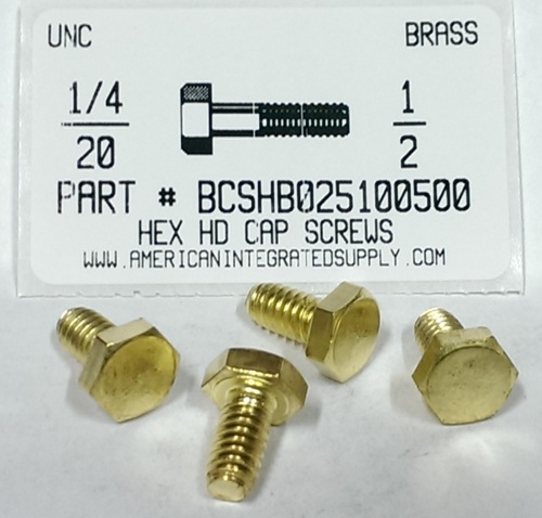 1/4-20X1/2 HEX HEAD CAP SCREW BRASS