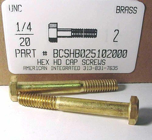1/4-20X2 HEX HEAD CAP SCREW BRASS