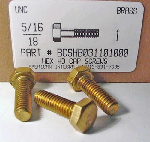 5/16-18X1 HEX HEAD CAP SCREW BRASS