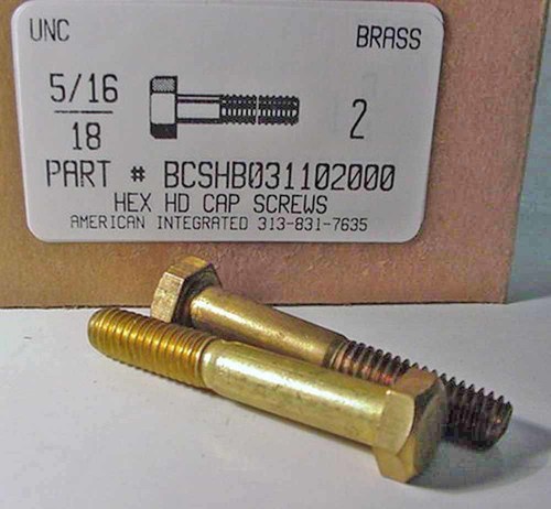 5/16-18X2 HEX HEAD CAP SCREW BRASS