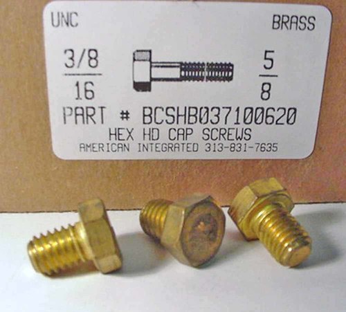3/8-16X5/8 HEX HEAD CAP SCREW BRASS (DISCONTINUED)